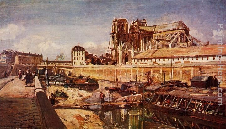 Johan Barthold Jongkind Notre-Dame de Paris, Seen from the Pont de L'Archeveche